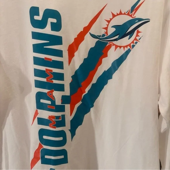 STARTER White Miami Dolphins Long Sleeve Shirt - Picture 2 of 7